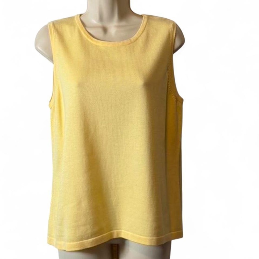Croft & Barrow Yellow Sleeveless Knit Top, Women's Size L